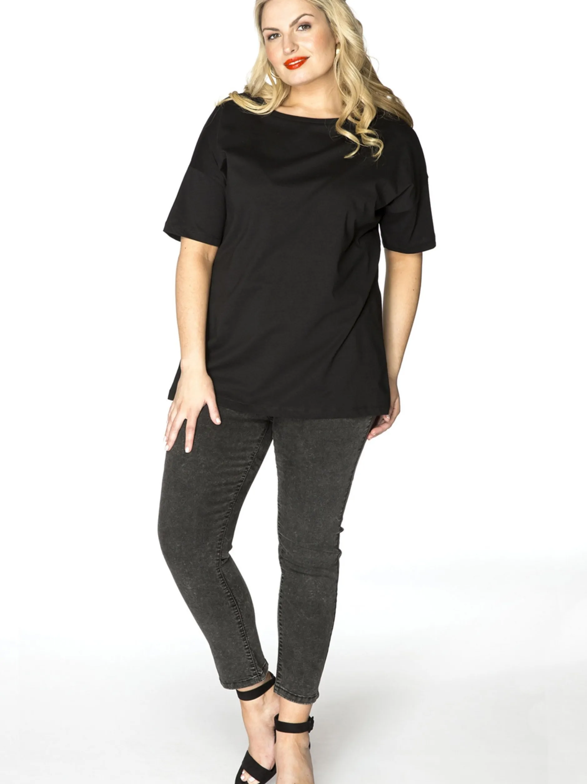 YOEK Damen 7/8 Jeans in grau