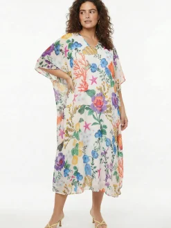 YOEK Damen Kaftan in mehrfarbig