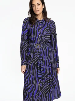 YOEK Damen Kleid in blau schwarz