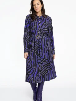 YOEK Damen Kleid in blau schwarz