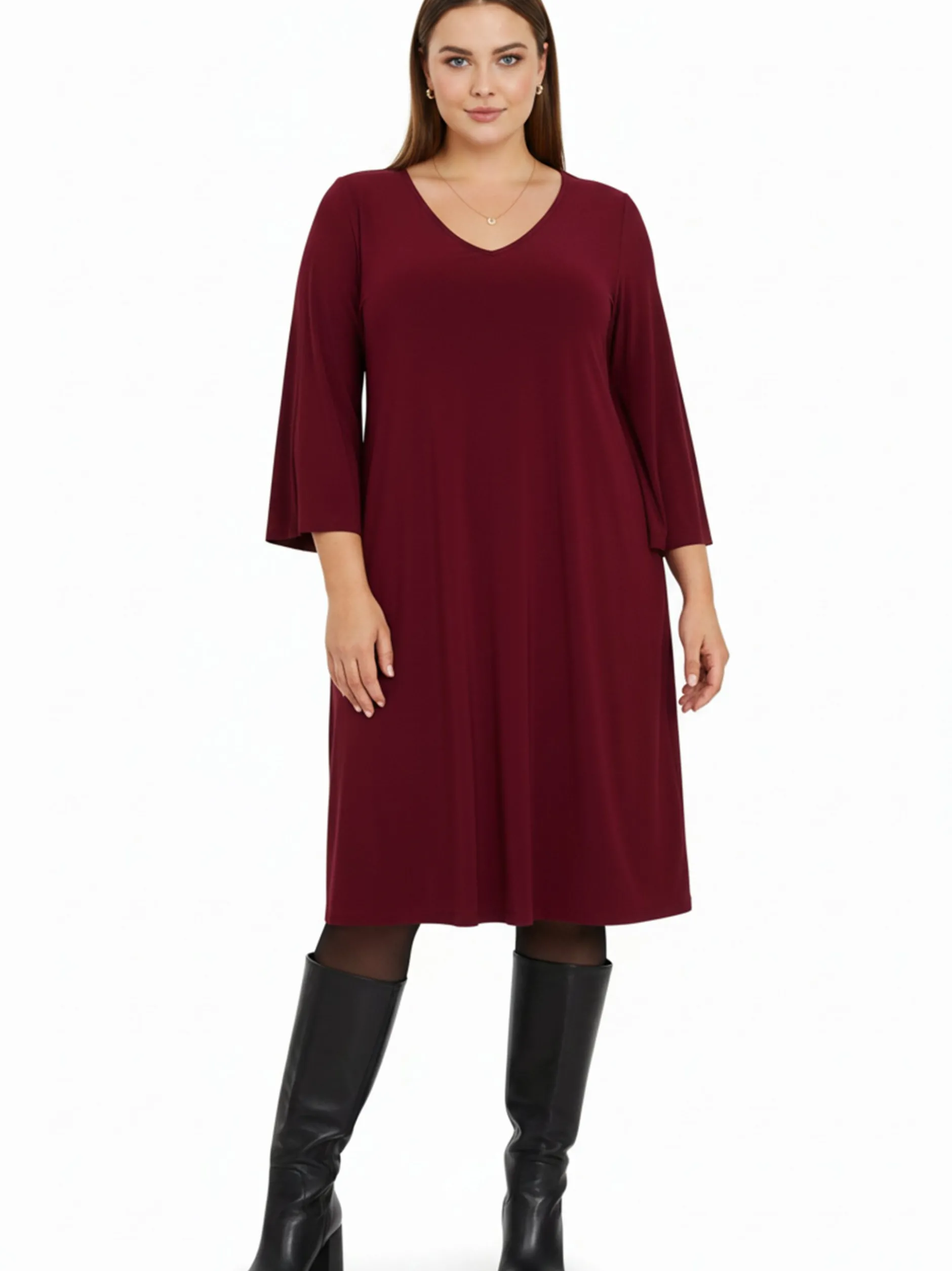 YOEK Damen Kleid in bordeaux
