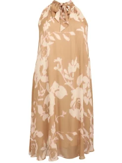 YOEK Damen Kleid in braun weiß