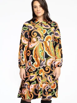 YOEK Damen Kleid in gelb schwarz