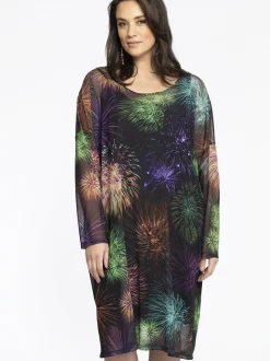 YOEK Damen Kleid in mehrfarbig schwarz