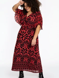 YOEK Damen Kleid in rot schwarz
