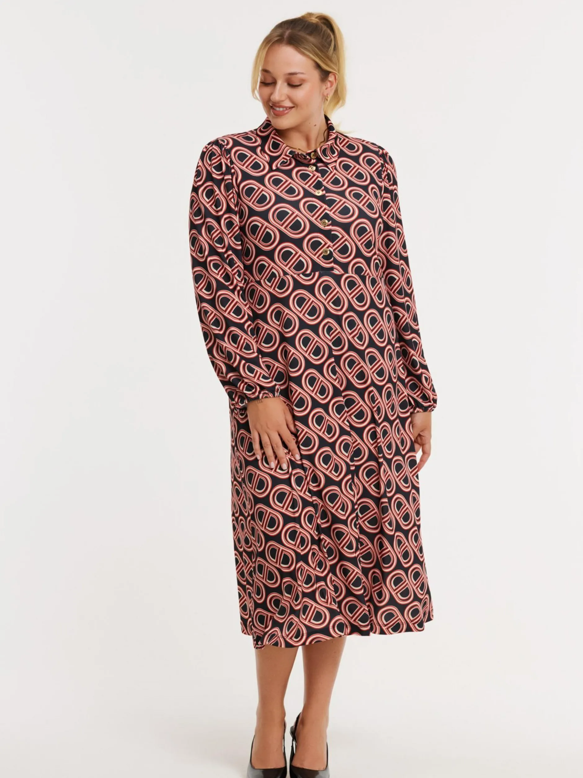 YOEK Damen Kleid in rot schwarz