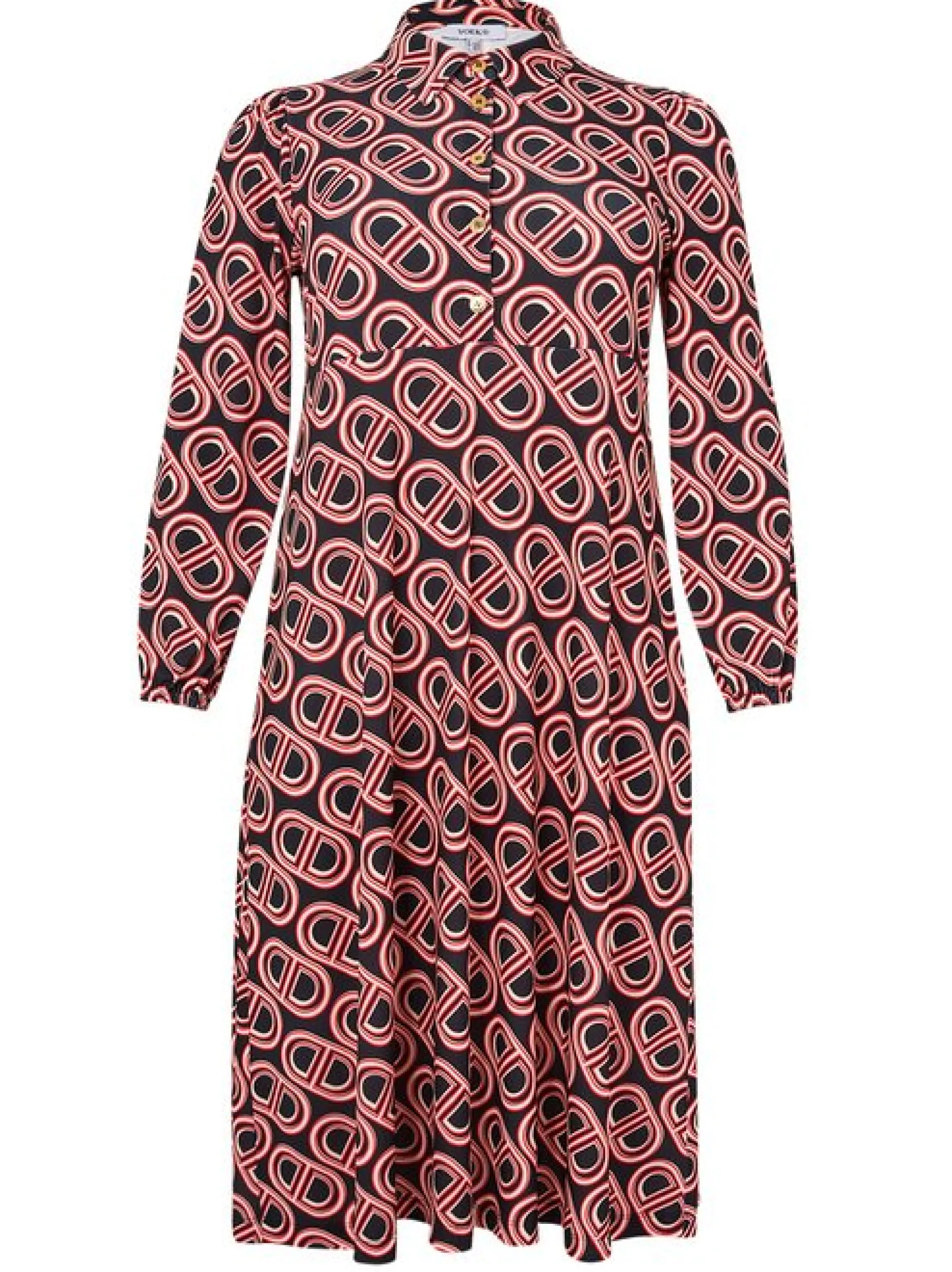YOEK Damen Kleid in rot schwarz