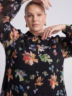 YOEK Damen Kleid in schwarz mehrfarbig