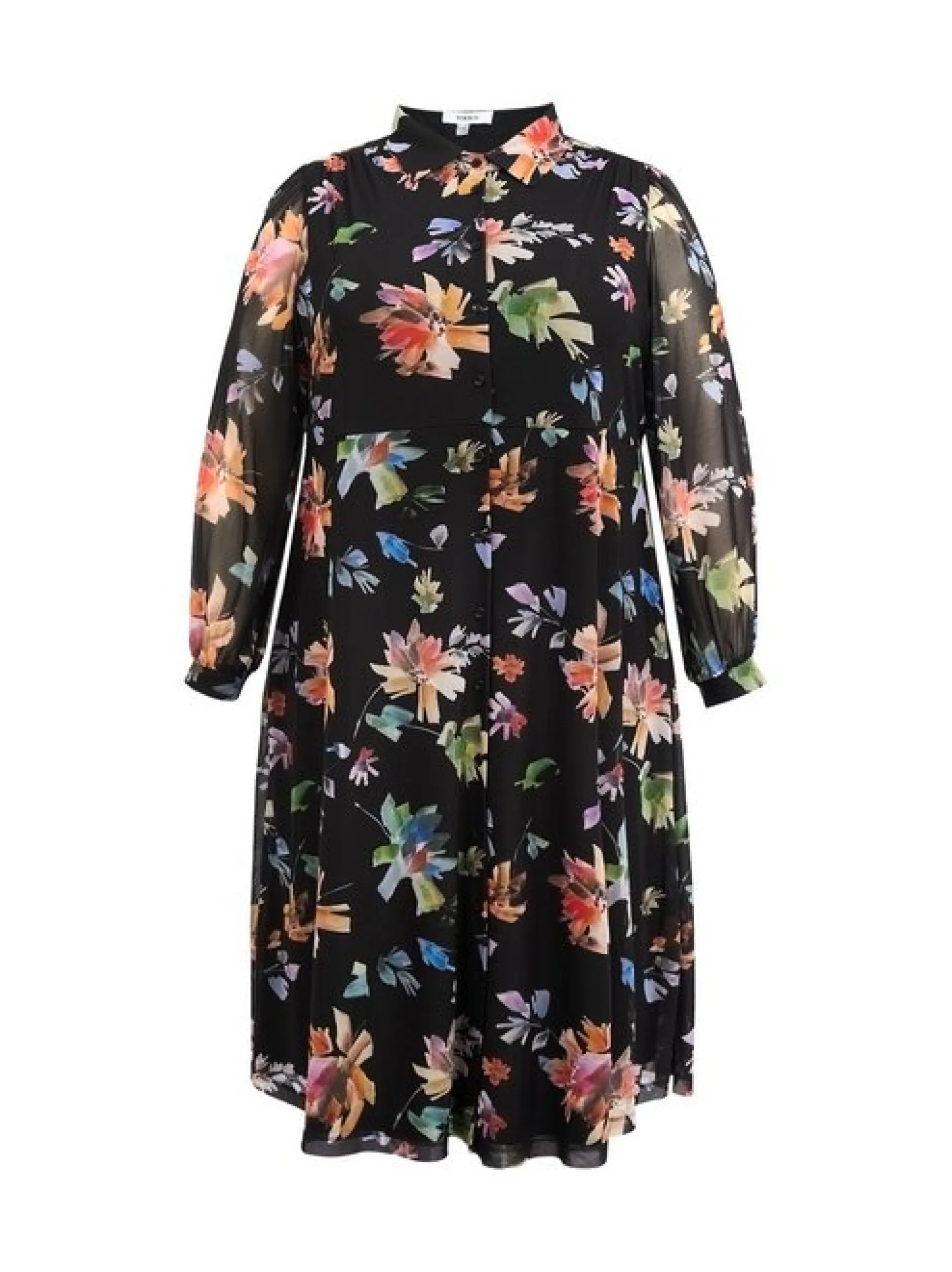 YOEK Damen Kleid in schwarz mehrfarbig