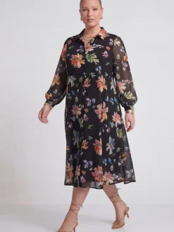 YOEK Damen Kleid in schwarz mehrfarbig