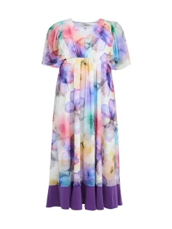 YOEK Damen Kleid in weiß mehrfarbig