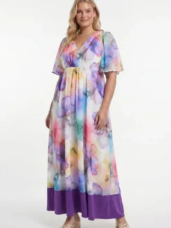 YOEK Damen Kleid in weiß mehrfarbig