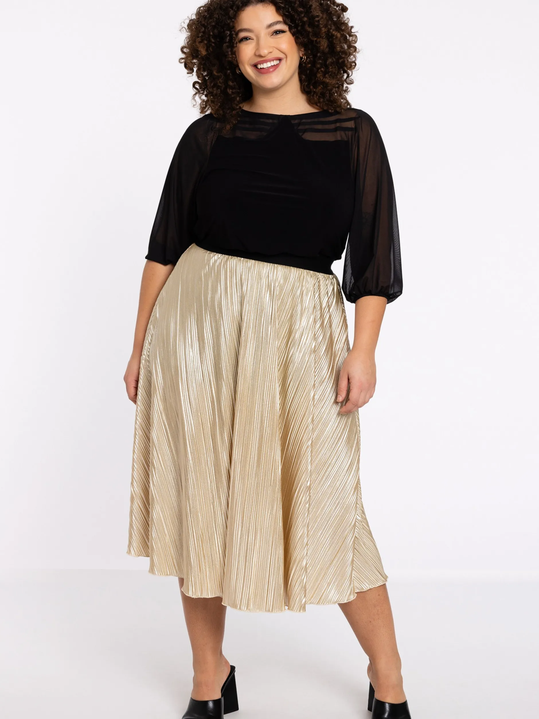 YOEK Damen Rock in gold