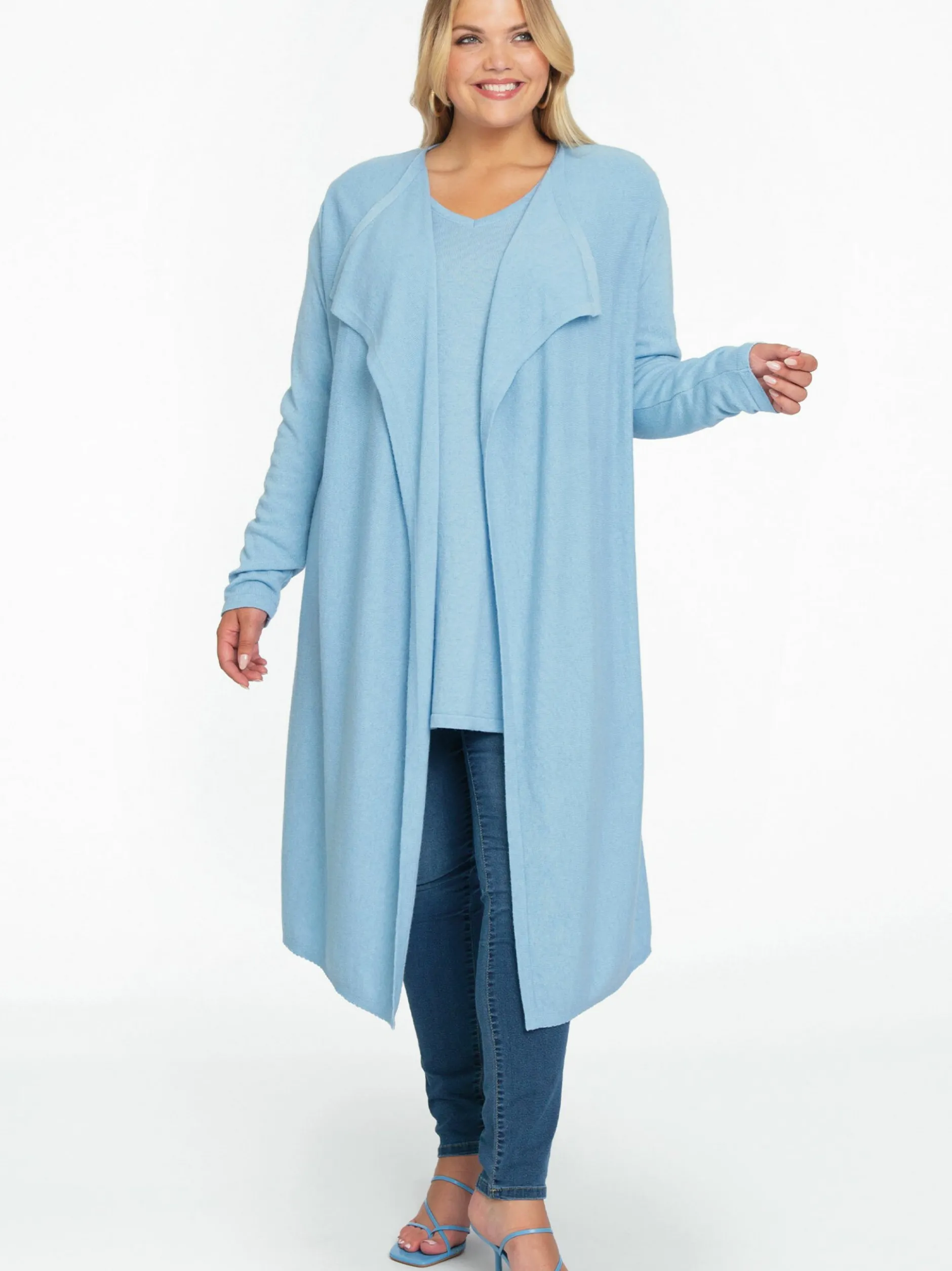 YOEK Damen Strickjacke in blau