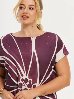 YOEK Damen T-shirt in bordeaux