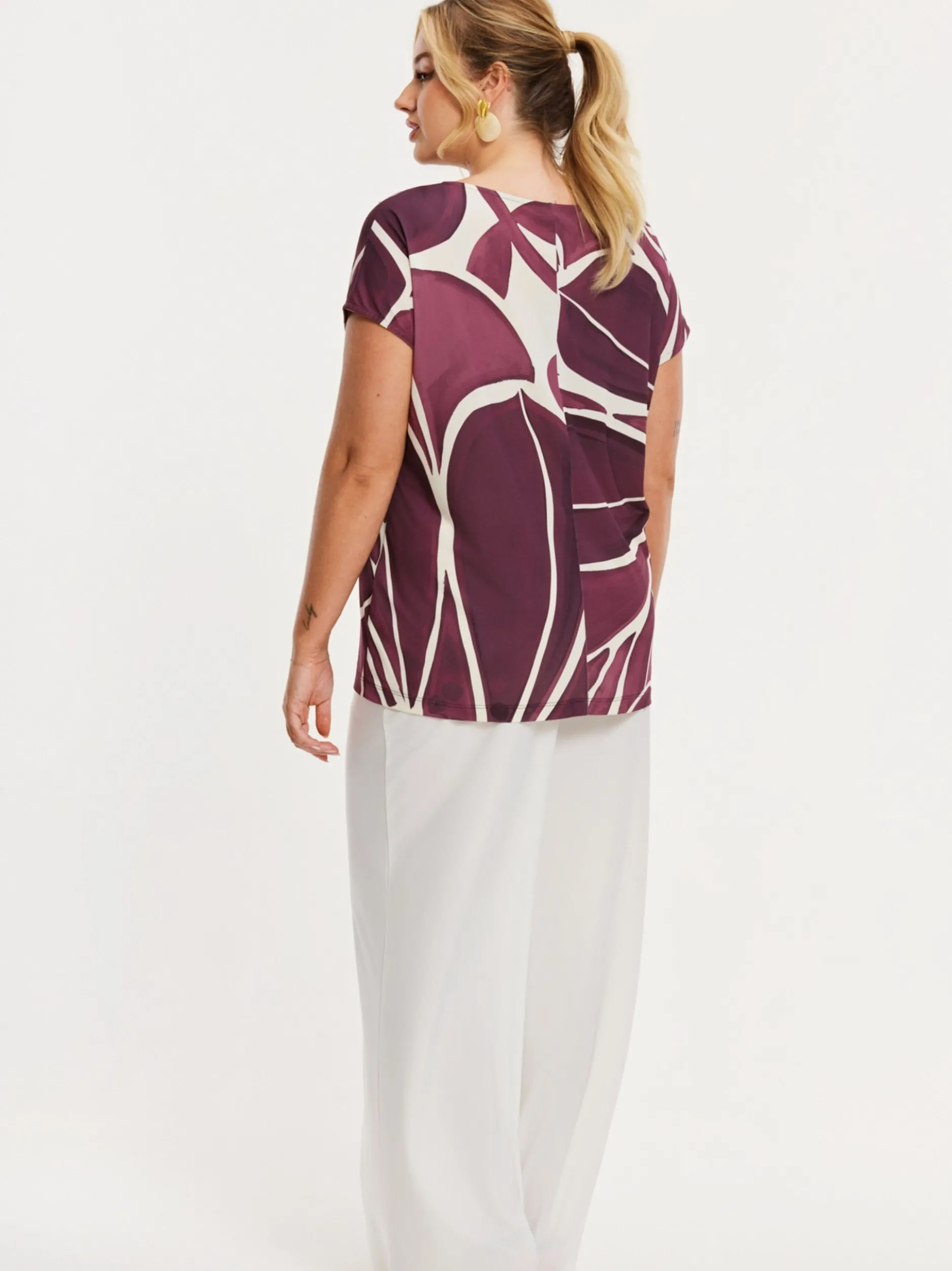 YOEK Damen T-shirt in bordeaux
