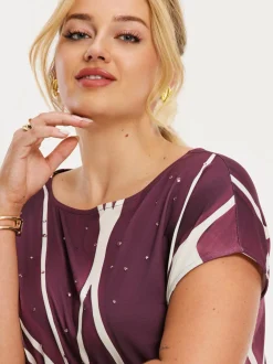 YOEK Damen T-shirt in bordeaux