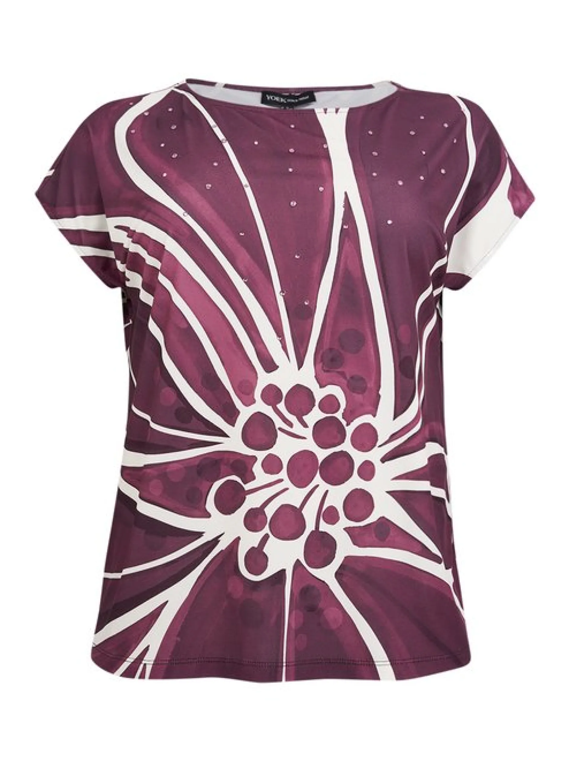 YOEK Damen T-shirt in bordeaux