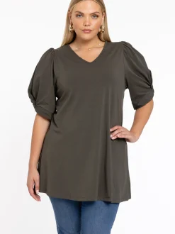 YOEK Damen T-Shirt in khaki