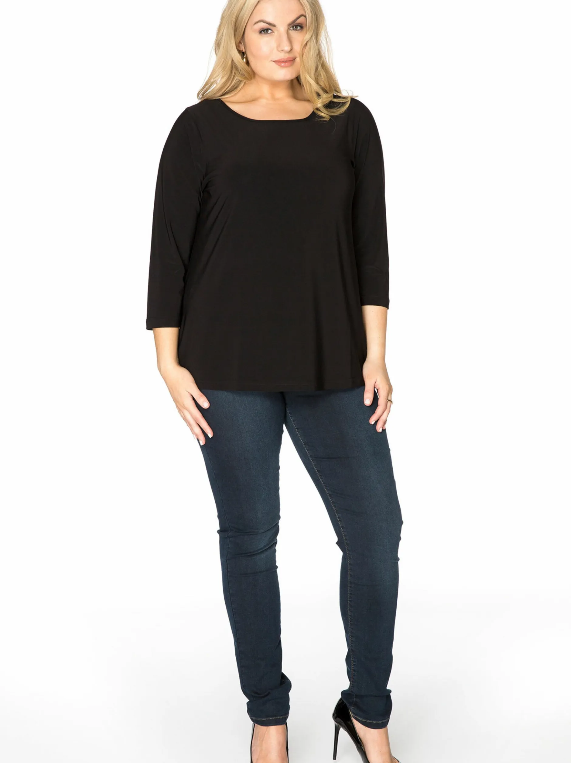 YOEK Damen T-Shirt in schwarz