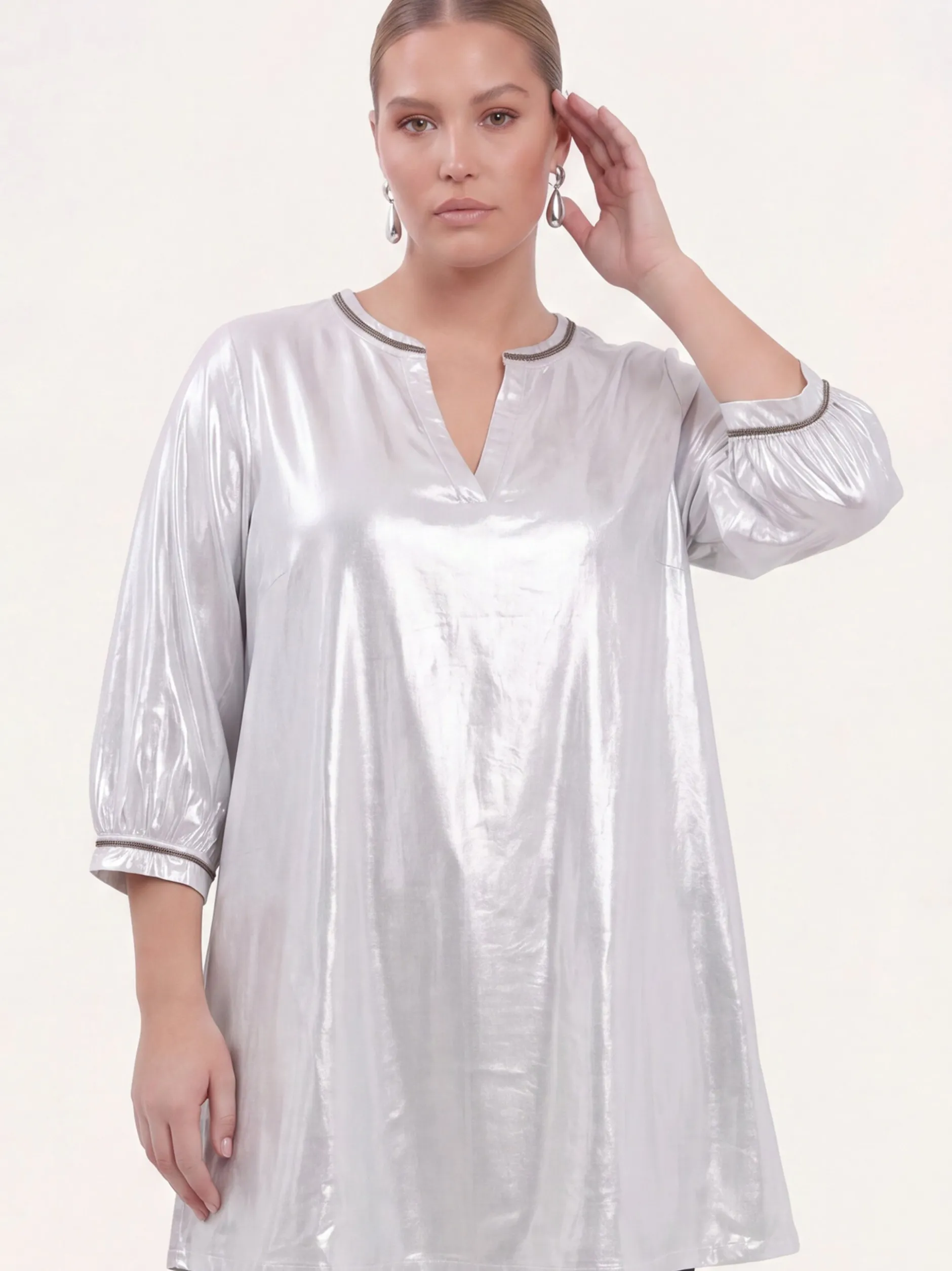 YOEK Damen Tunika in silber