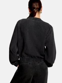 zero Damen Blouson in schwarz denim