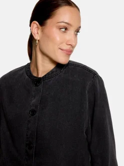 zero Damen Blouson in schwarz denim