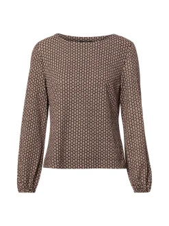 zero Damen Blusenshirt in braun pink - Ärmel: langarm