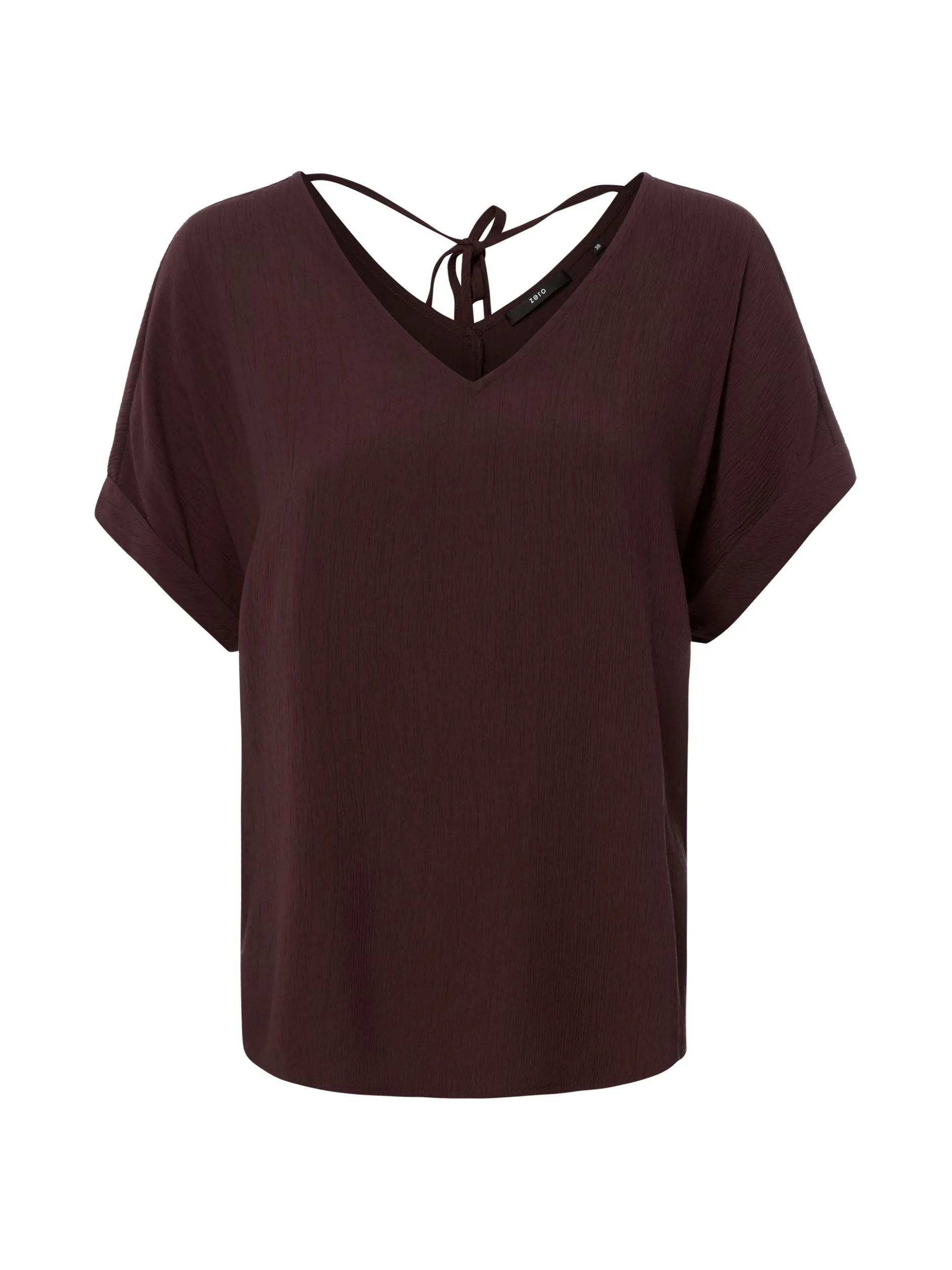 zero Damen Blusenshirt in schoko - Ärmel: kurzarm