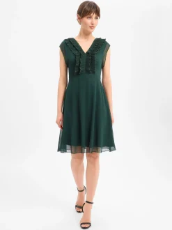 zero Damen Cocktailkleid in tanne - Ärmel: ohne Arm