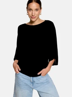 zero Damen Feinstrickpullover in schwarz