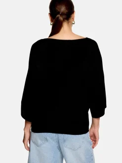 zero Damen Feinstrickpullover in schwarz