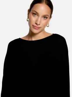 zero Damen Feinstrickpullover in schwarz