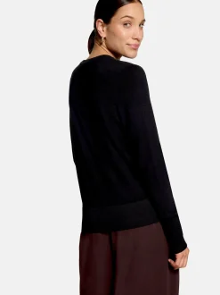 zero Damen Feinstrickpullover in schwarz