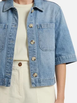 zero Damen Jeanshemd in denim - Ärmel: 3/4 Arm