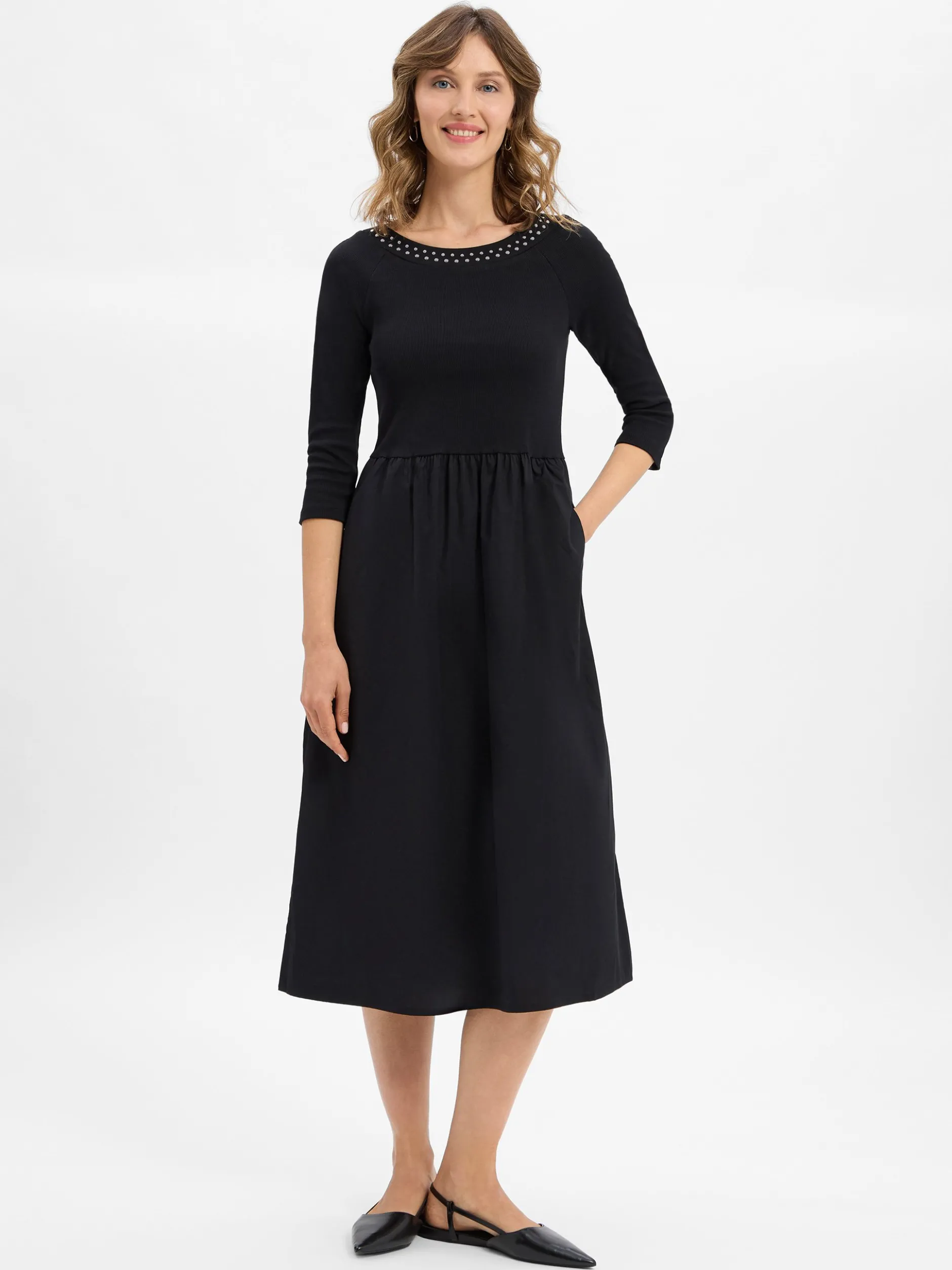 zero Damen Kleid in schwarz - Ausschnitt: Rundhals