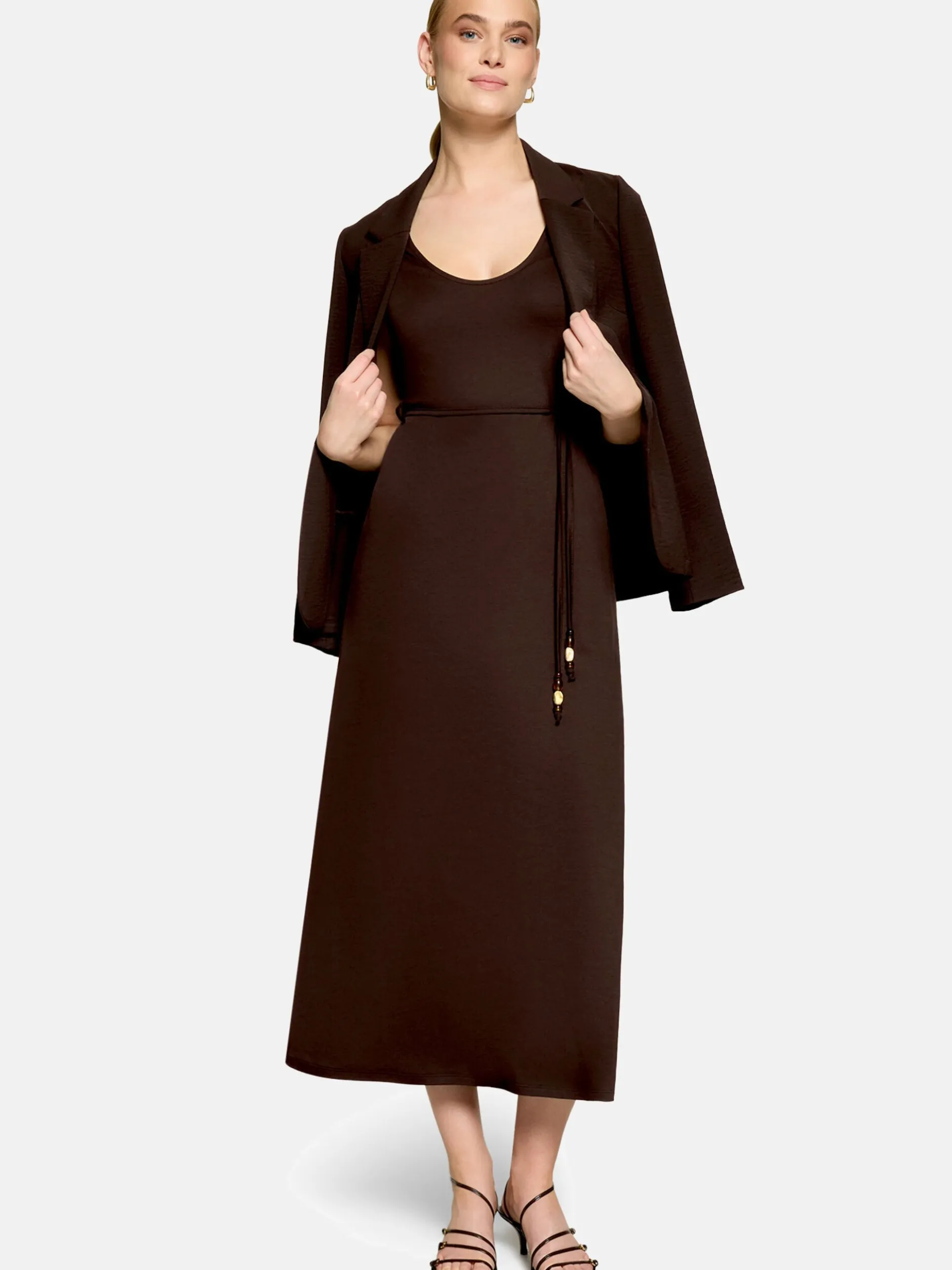 zero Damen Maxikleid in braun