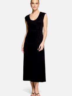 zero Damen Maxikleid in schwarz