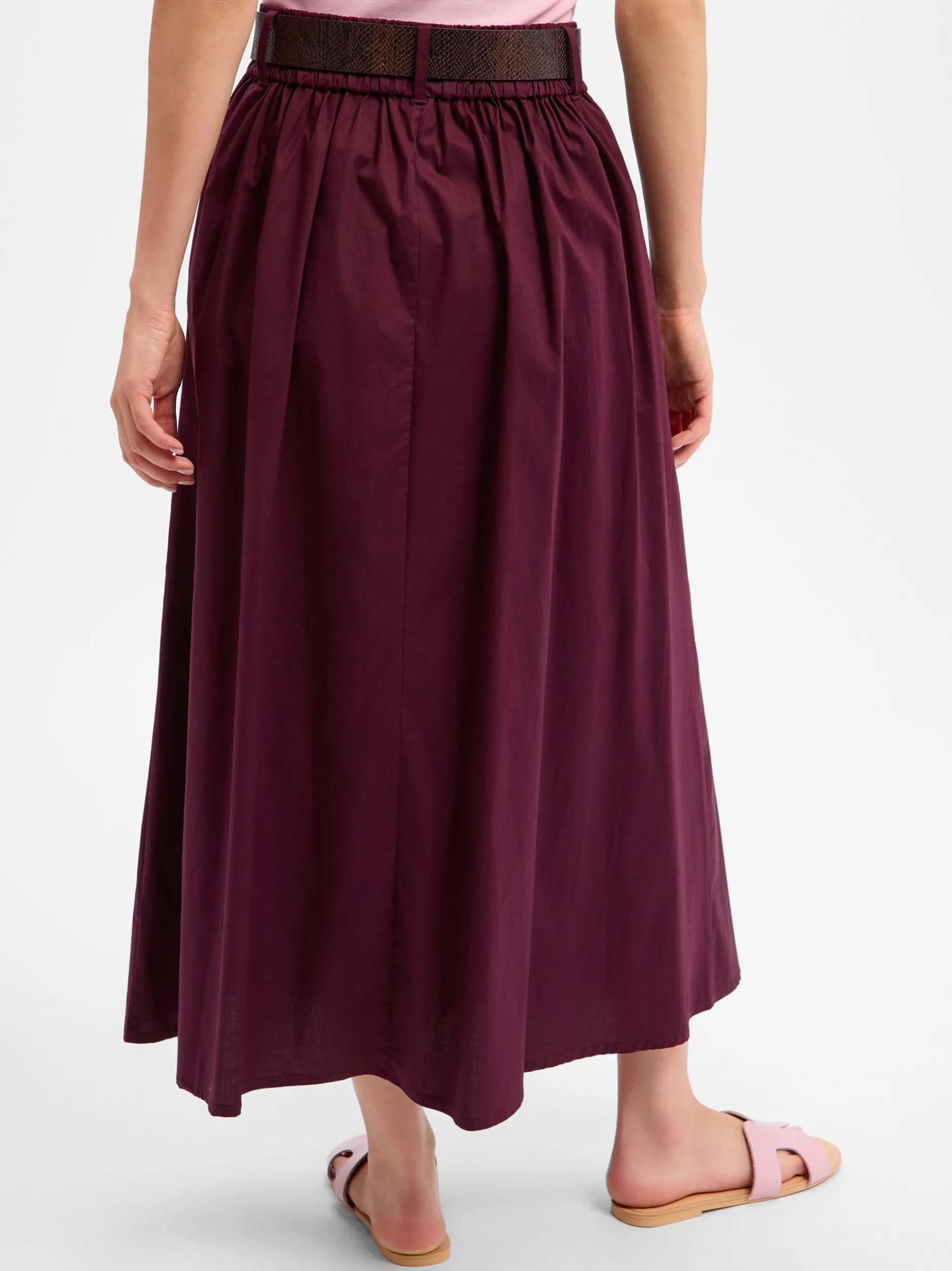 zero Damen Maxirock in aubergine - Länge: lang