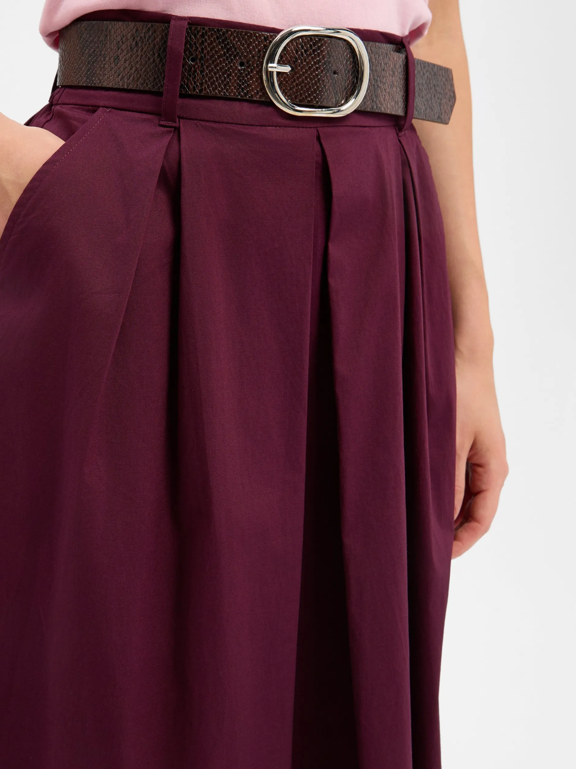 zero Damen Maxirock in aubergine - Länge: lang