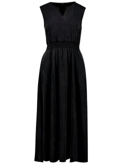 zero Damen Midikleid in schwarz denim