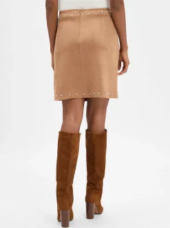 zero Damen Minirock in camel - Länge: kurz