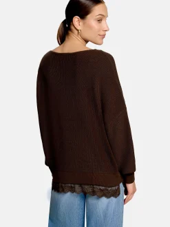 zero Damen Strickpullover in braun