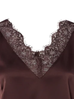 zero Damen Top in aubergine - Ärmel: ohne Arm