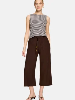 zero Damen Top in braun weiß