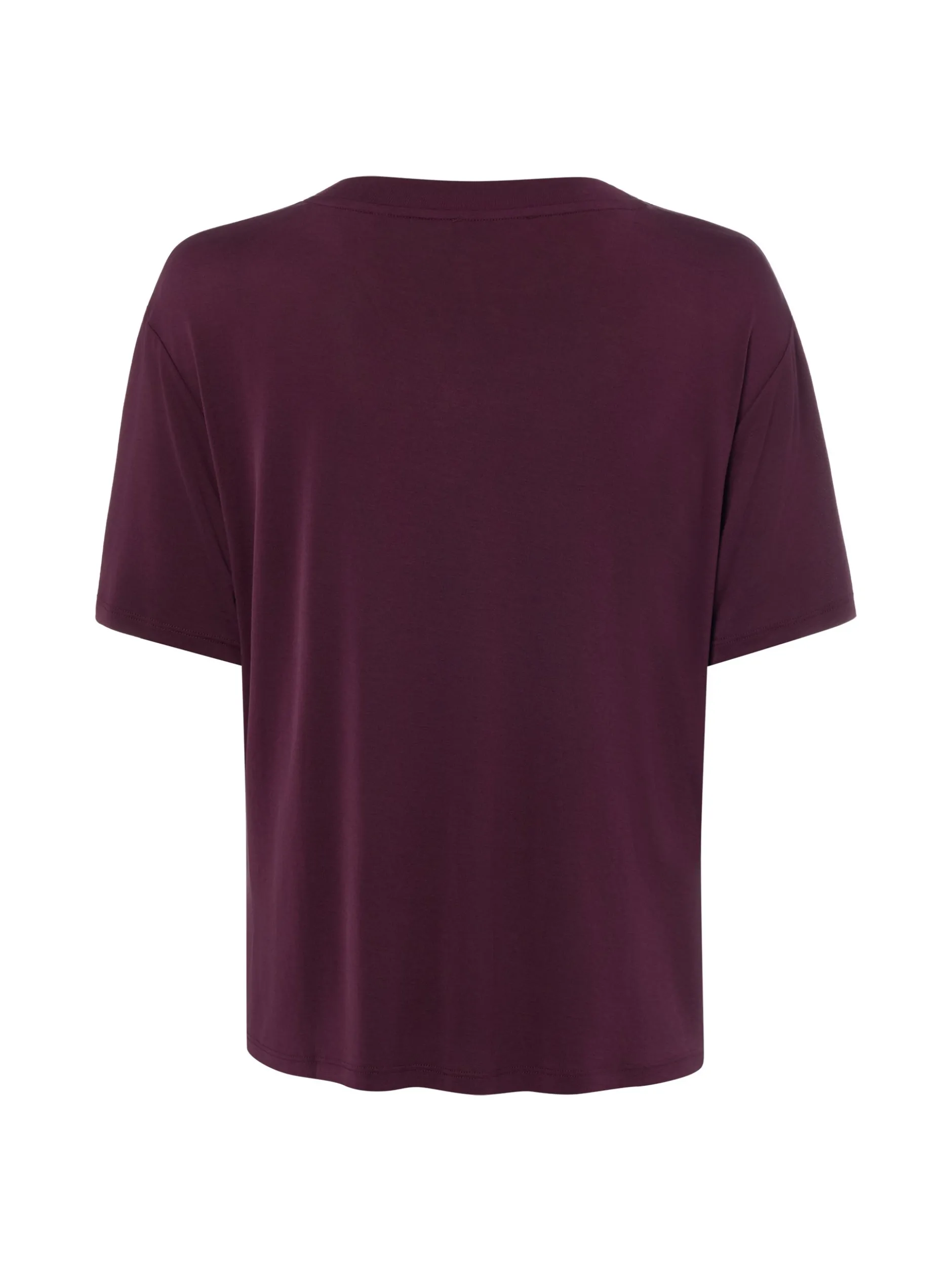 zero Damen T-Shirt in aubergine - Ausschnitt: Rundhals