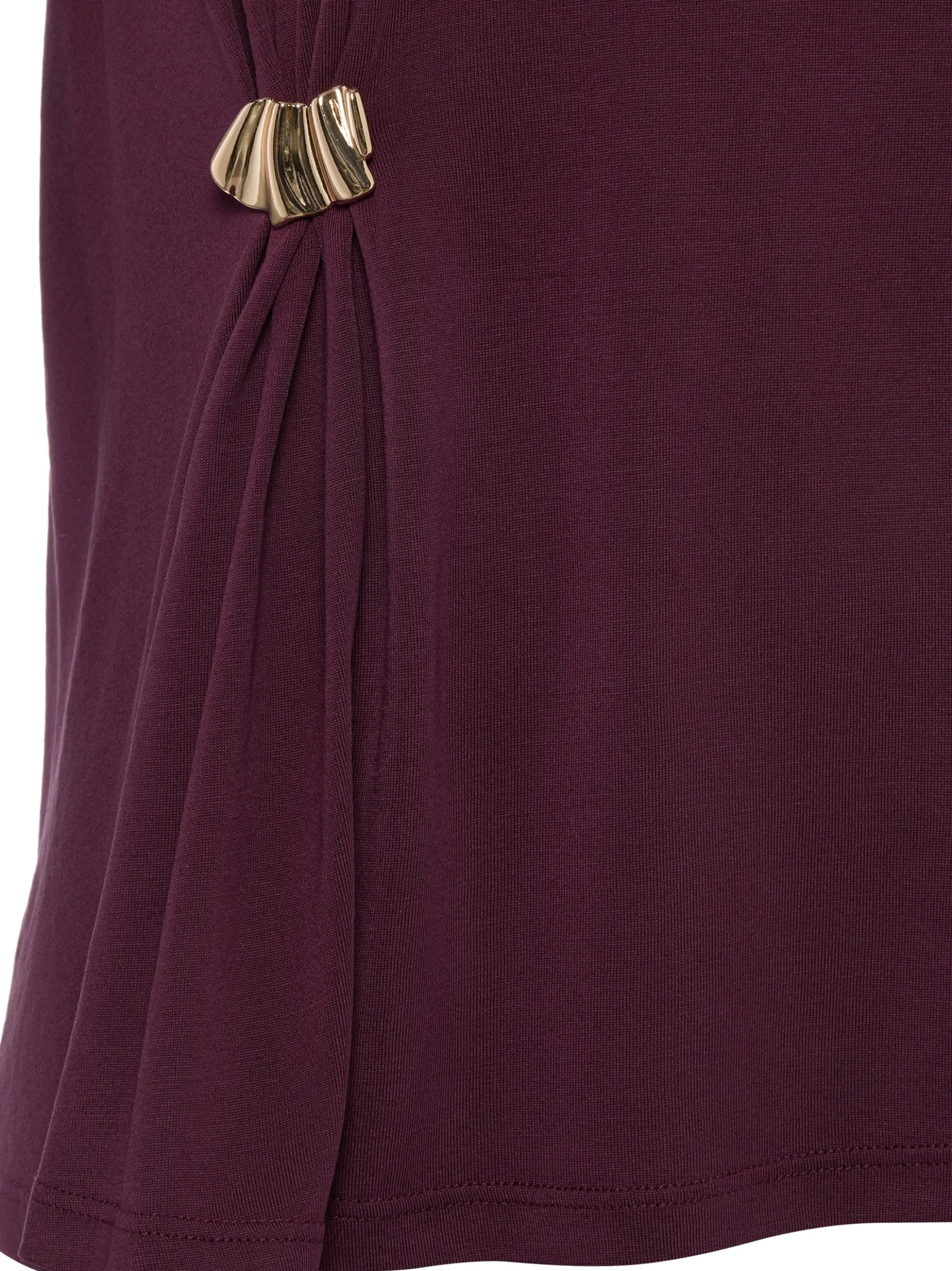 zero Damen T-Shirt in aubergine - Ausschnitt: Rundhals