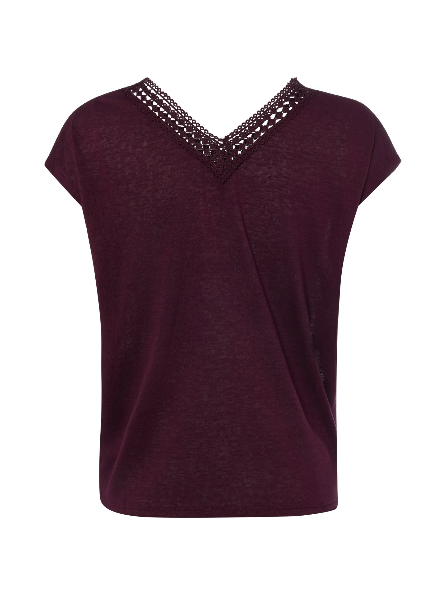 zero Damen T-Shirt in aubergine - Ärmel: extra kurz