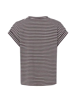 zero Damen T-Shirt in schoko weiß - Ärmel: extra kurz